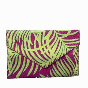 Small Tropical Leaf Print Envelope Pouch
